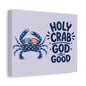 Patriotic Crab Canvas — "Holy Crab God Is Good" Wall Art