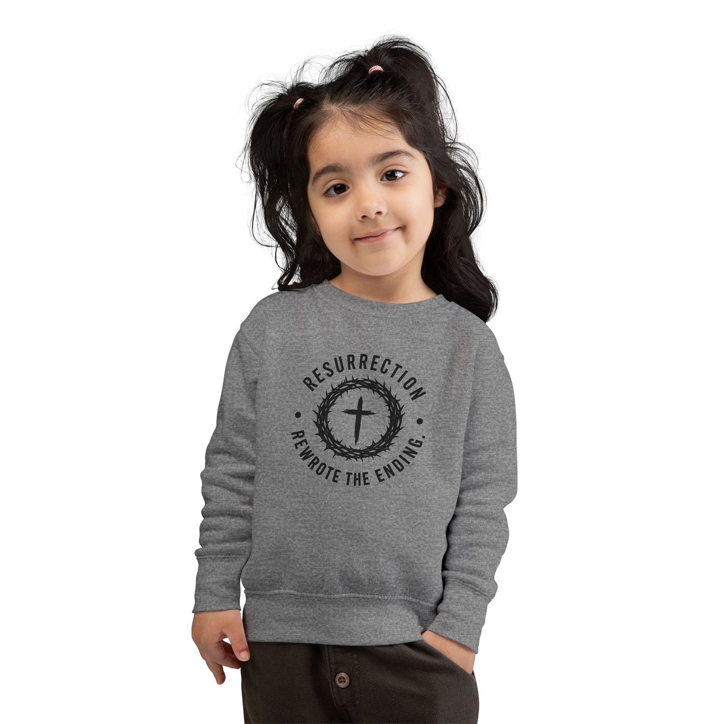 Resurrection Cross Toddler Sweatshirt — Religious Easter Kids Pullover