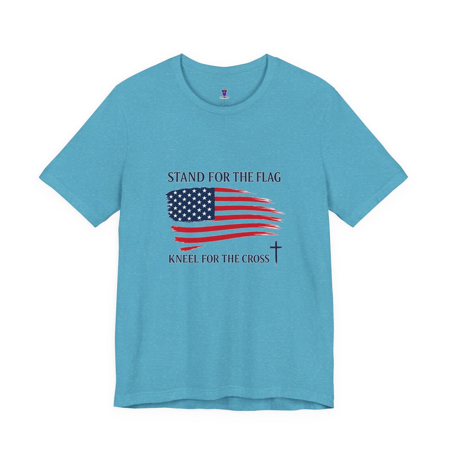 Stand for the Flag, Kneel for the Cross Tee — America 250 Patriotic T‑Shirt