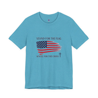 Stand for the Flag, Kneel for the Cross Tee — America 250 Patriotic T‑Shirt