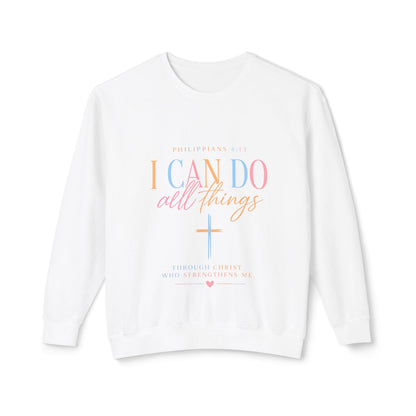 I Can Do All Things Crewneck Sweatshirt — Christian Faith & Patriotic Blessings Design