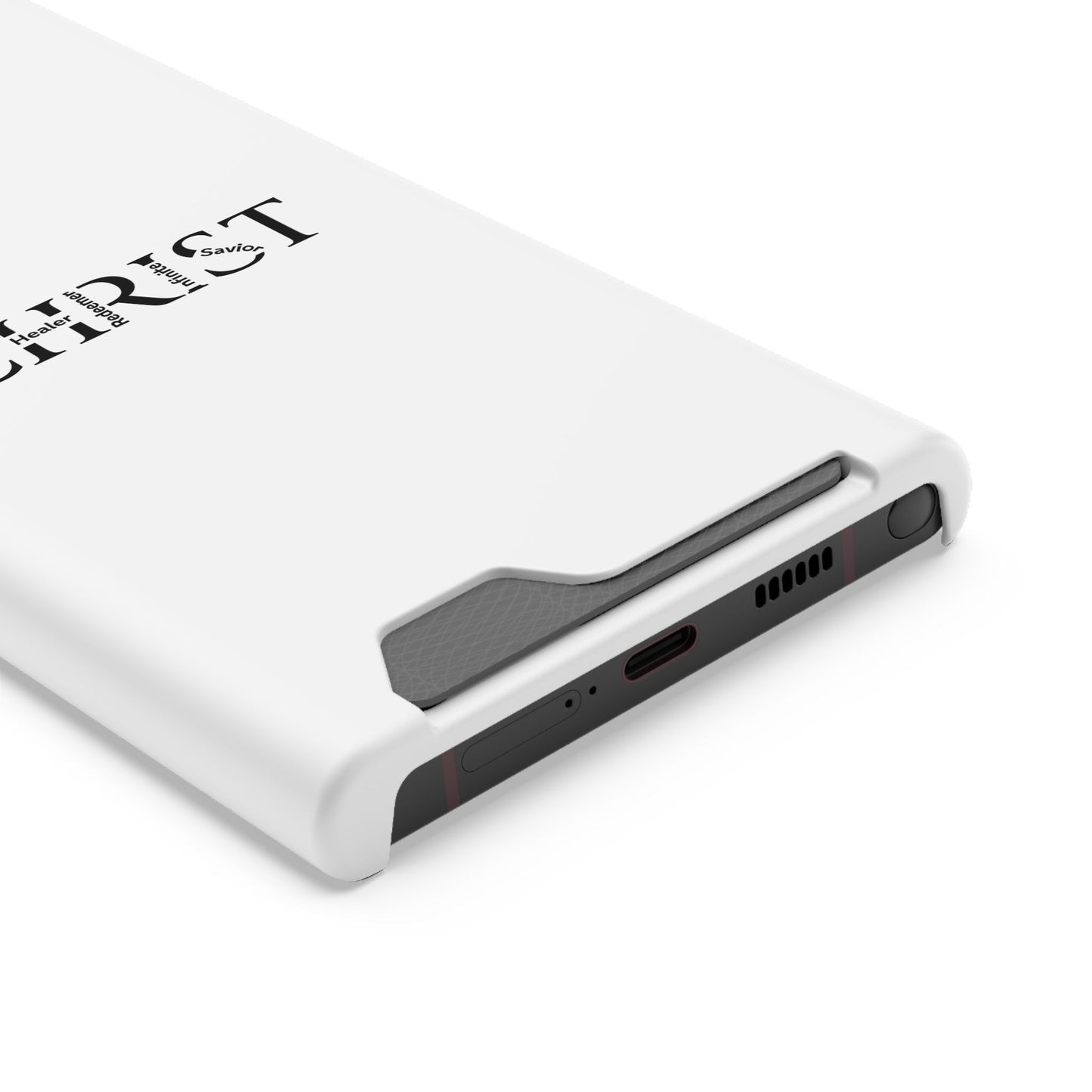 Christian Phone Card Case — Minimal 'CHRIST' Text Wallet Phone Case