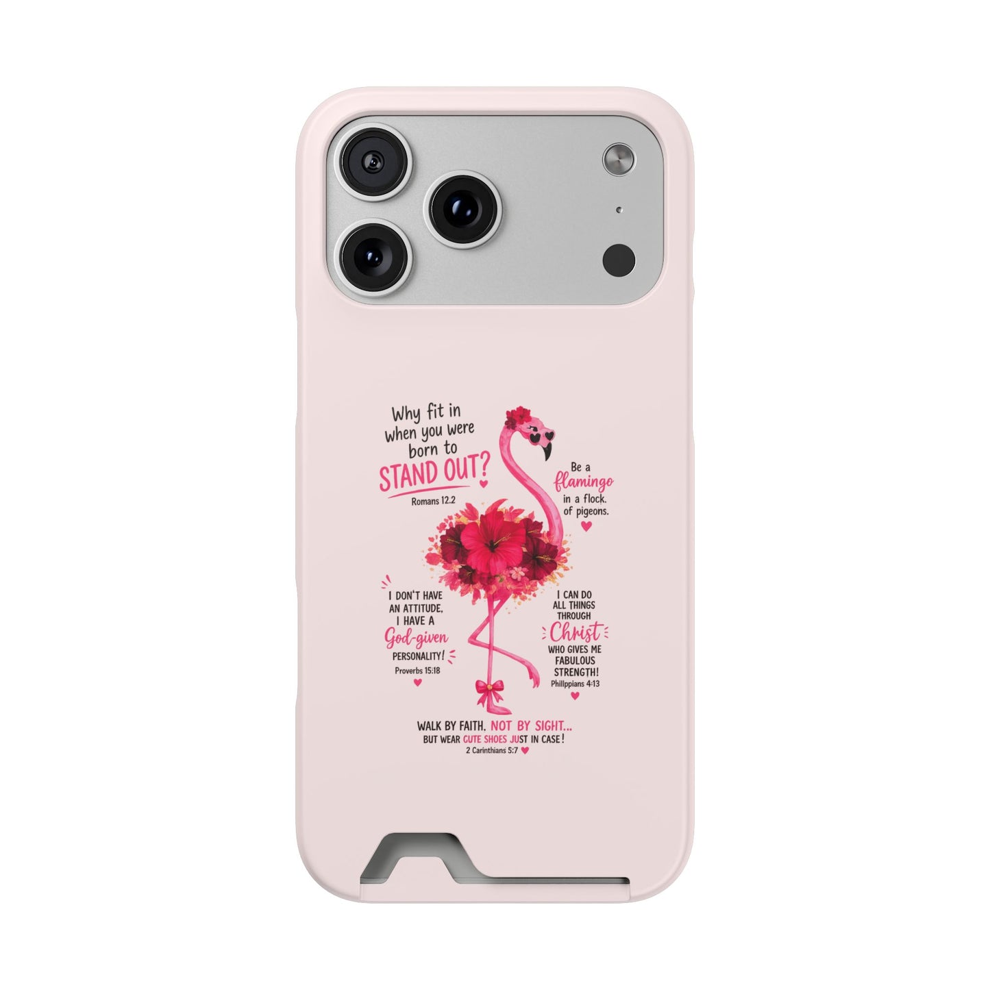 Flamingo 'Stand Out' Phone Card Case — Slim Wallet iPhone Case