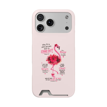 Flamingo 'Stand Out' Phone Card Case — Slim Wallet iPhone Case