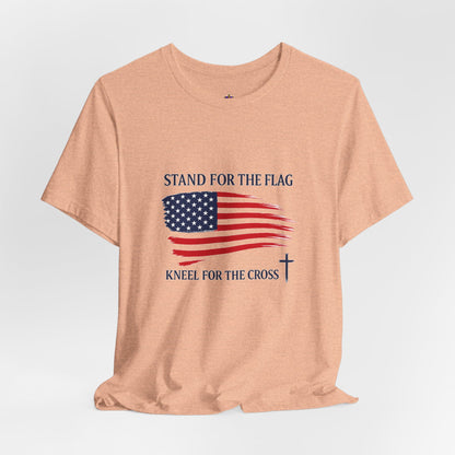 Stand for the Flag, Kneel for the Cross Tee — America 250 Patriotic T‑Shirt