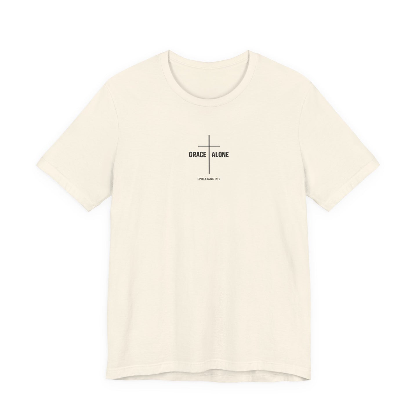 Grace Alone T-Shirt — Ephesians 2:8 Christian Cross Tee