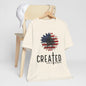 Created With A Purpose American Flag Sunflower T-Shirt