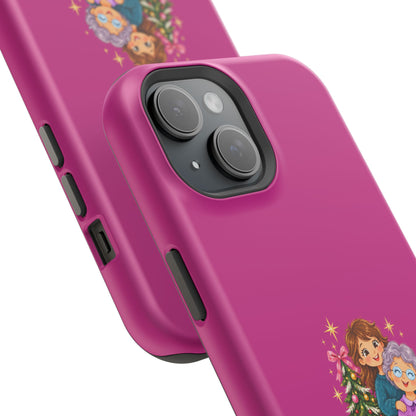Magenta Christmas Grandma Phone Case — "Abuela, eres un regalo de Dios. ¡Feliz Navidad!" Magnetic Impact-Resistant