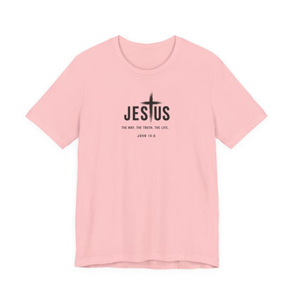 Jesus Cross T‑Shirt - "Jesus: The Way the Truth the Life" Bible Verse Tee (John 14:6)