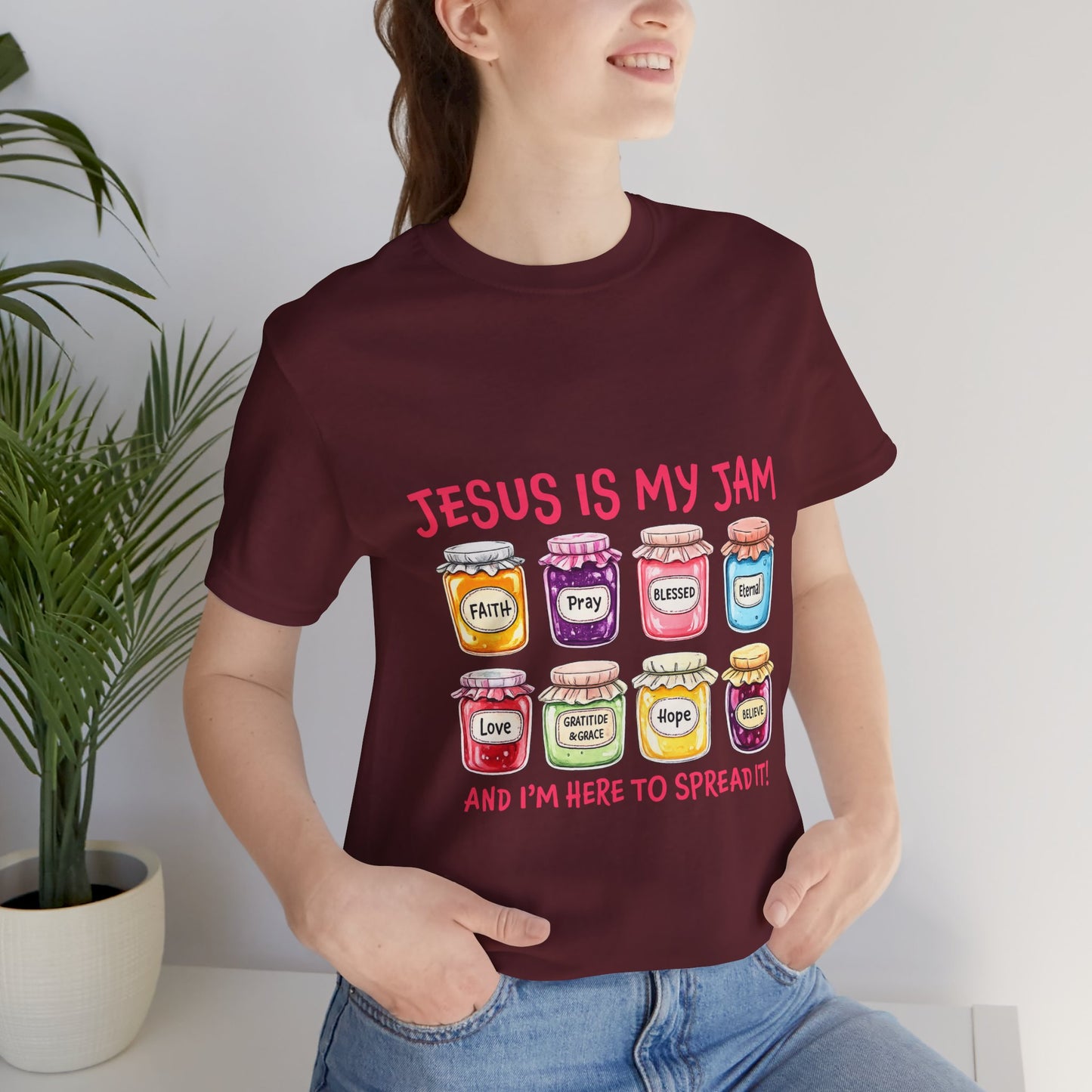 Christian T-Shirt — "Jesus Is My Jam" Jam Jar Graphic Tee