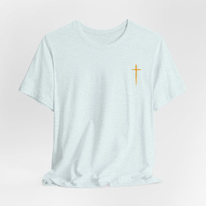 Christian Cross T-Shirt — "Do Not Be Deceived, Bad Company Ruins Good Morals" (1 Corinthians 15:33)