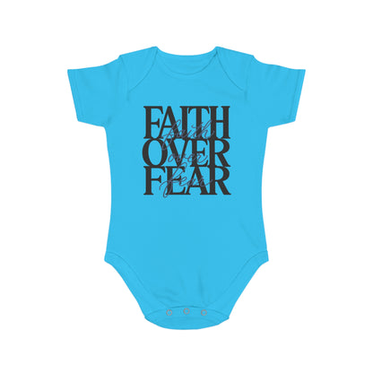 Faith Over Fear Baby Bodysuit — Christian Infant Onesie