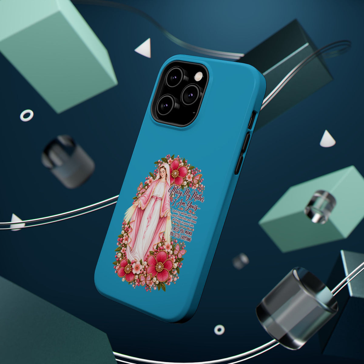 Religious Floral Phone Case — 'Blessed Virgin' Magnetic Impact-Resistant Case