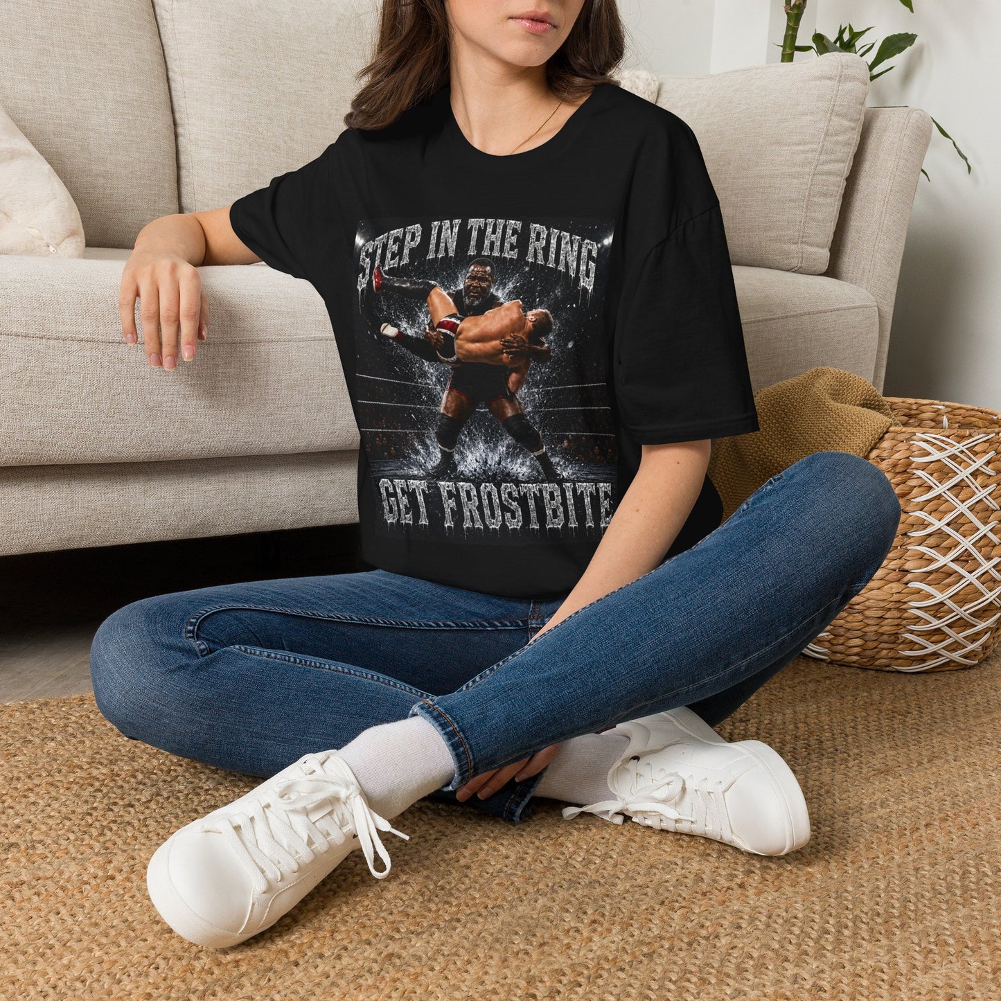 Step in the Ring T-Shirt — 'Get Frostbite' Wrestling Graphic Tee