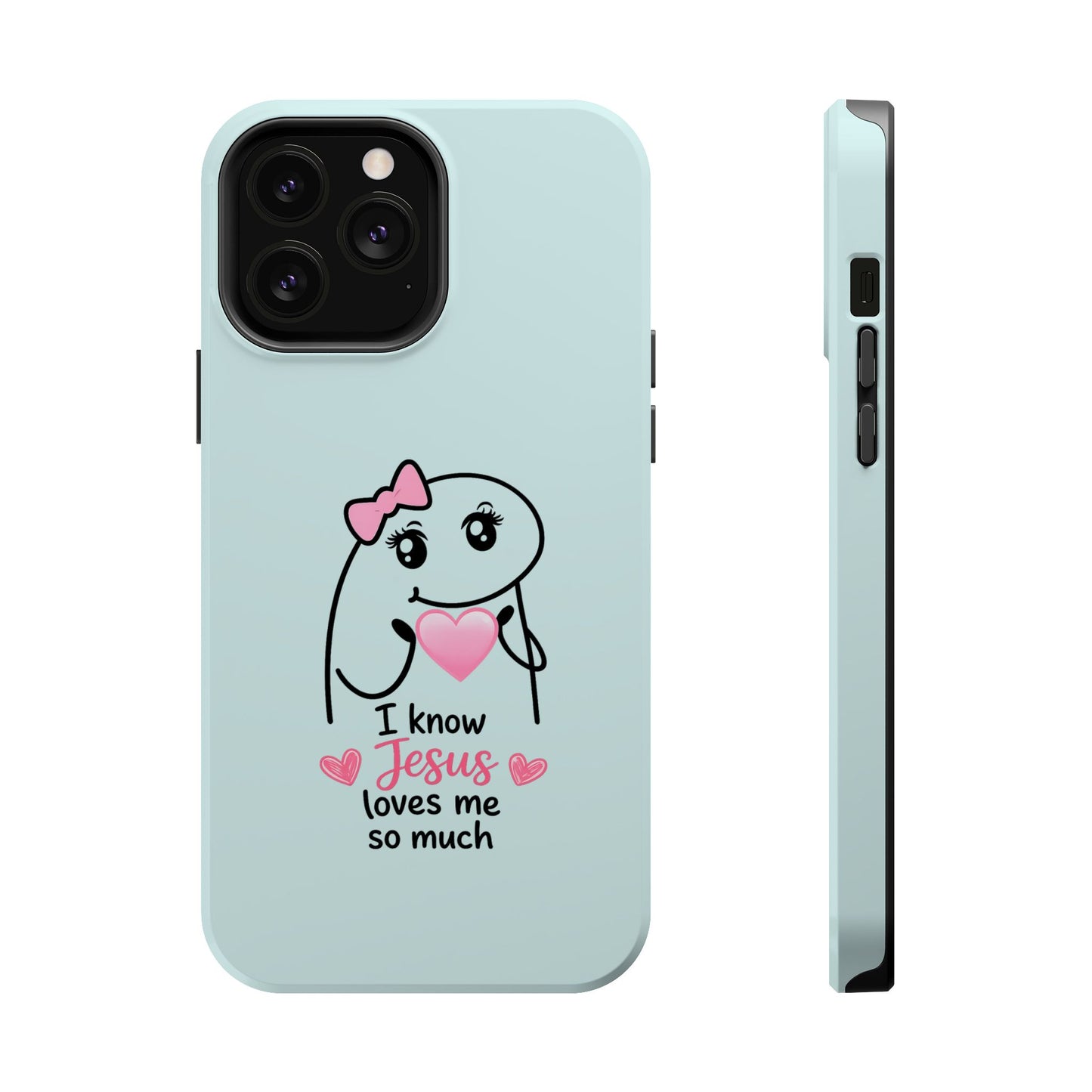 Christian Cute Heart Phone Case — "I Know Jesus Loves Me So Much" Magnetic Impact-Resistant Case