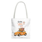 Christian Tote Bag — “Riding with Jesus” Floral Beetle Illustration