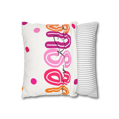 Christian Decorative Pillow — "Riding with Jesus & a Full Tank of Faith" Blue Car Throw Pillow