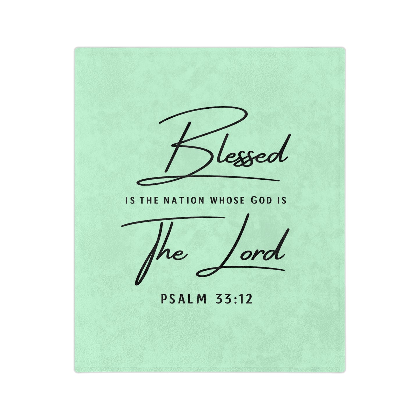 Blessed Is the Nation Psalm 33:12 Microfiber Blanket — Inspirational Christian Throw