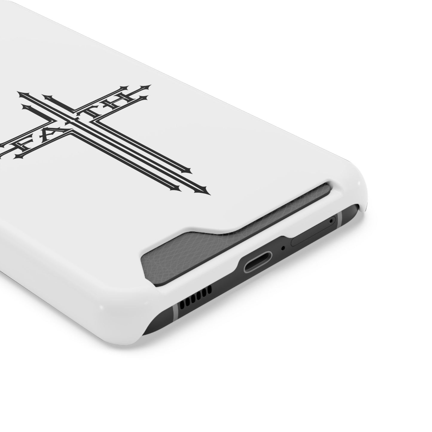 Faith Cross Phone Case with Card Holder — Slim Protective Wallet Case