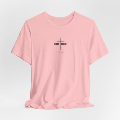 Grace Alone T-Shirt — Ephesians 2:8 Christian Cross Tee