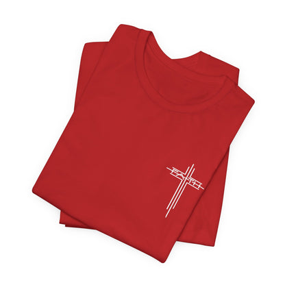Christian Cross T‑Shirt — Subtle Back Cross Graphic Religious Tee