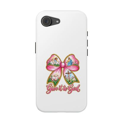 Give It to God Phone Case — Floral Bow Christian iPhone Cover
