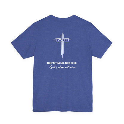 Christian Cross T‑Shirt — Subtle Back Cross Graphic Religious Tee