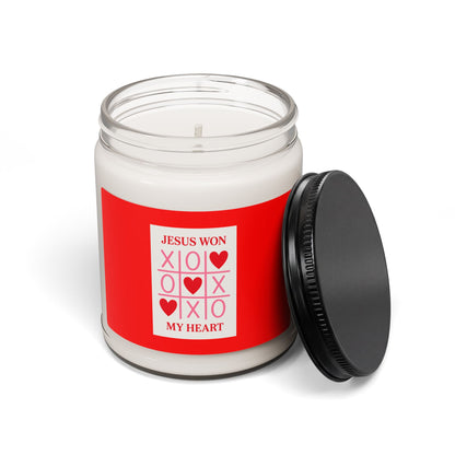 Jesus Won My Heart Scented Soy Candle — 9oz Faith & Valentine Decorative Jar