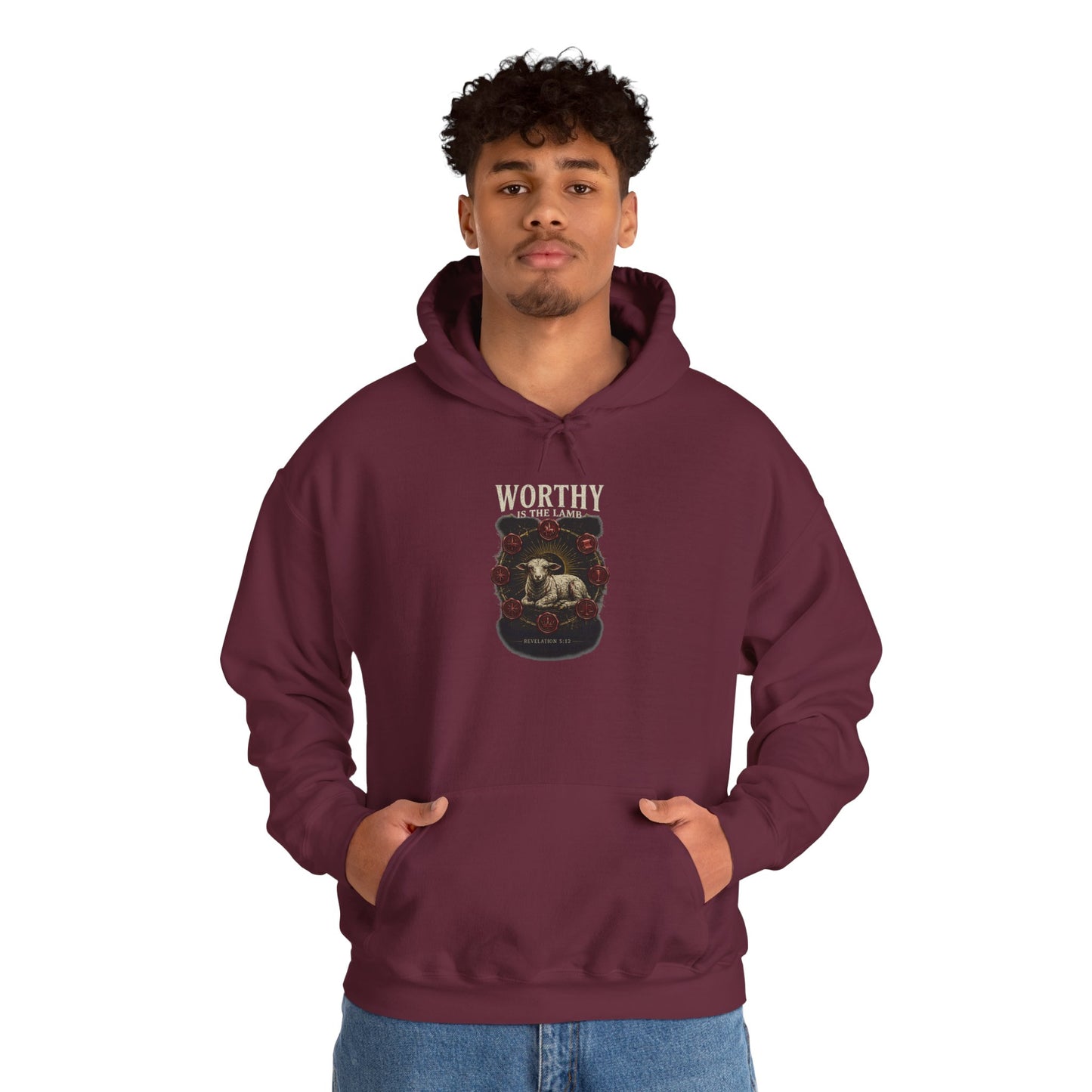 Worthy of the Lamb double print Hoodie – Christian Sheep & Roses Gospel Pullover