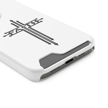 Faith Cross Phone Case with Card Holder — Slim Protective Wallet Case