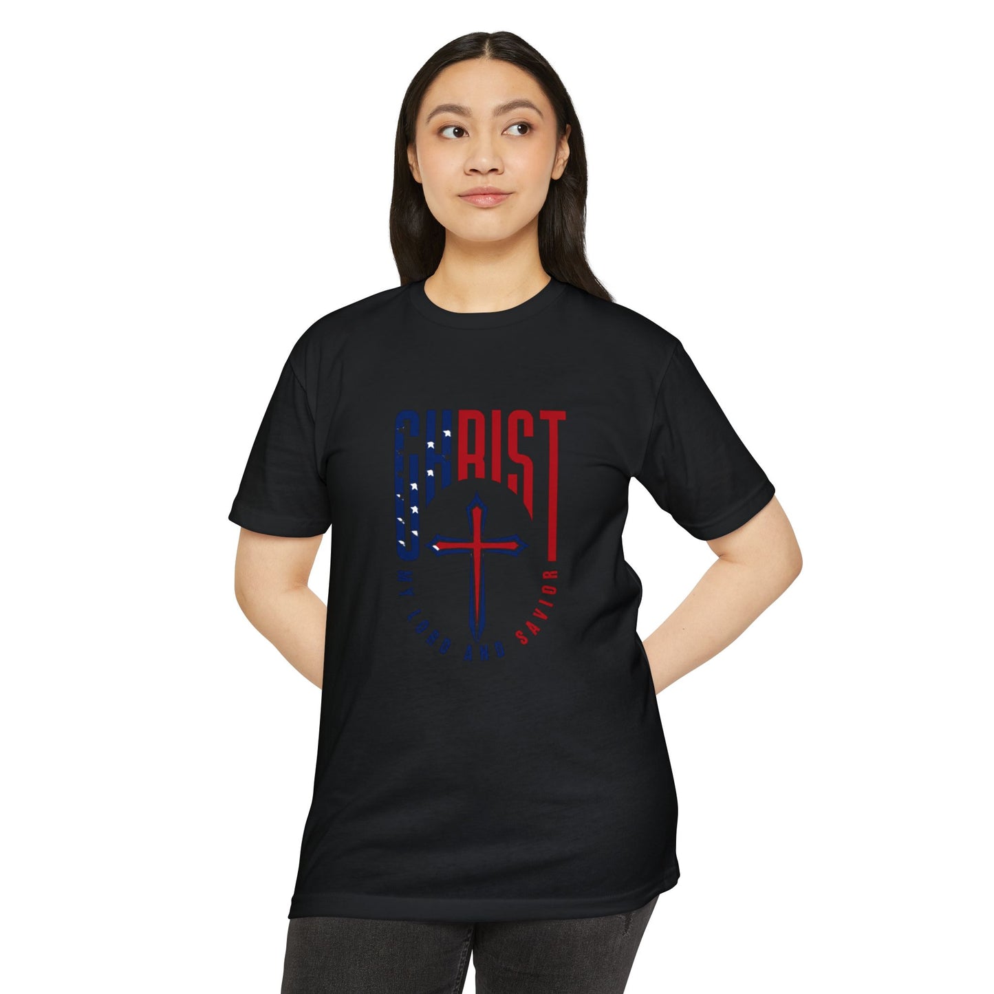UNISEX Christ Cross T‑Shirt — My Lord and Savior Patriotic Christian Tee