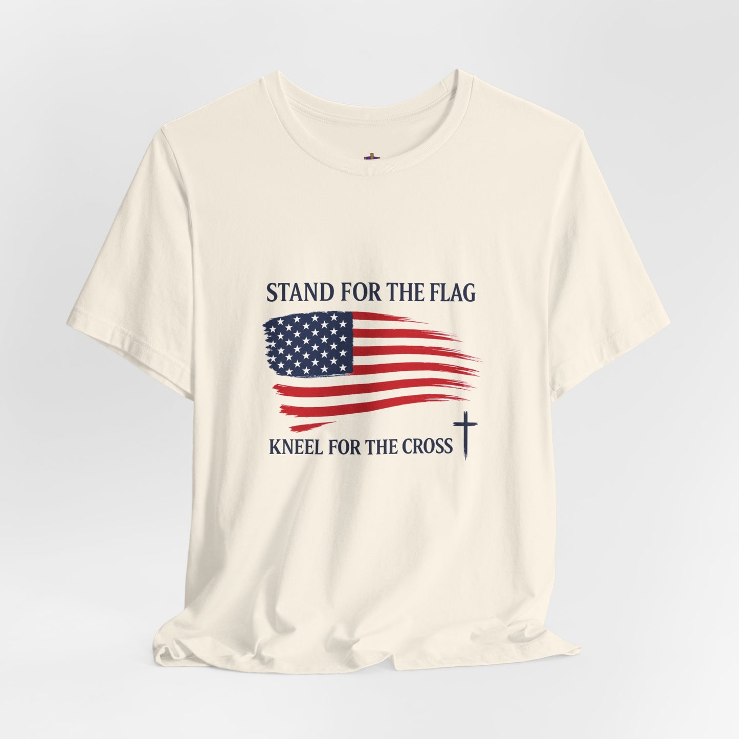 Stand for the Flag, Kneel for the Cross Tee — America 250 Patriotic T‑Shirt