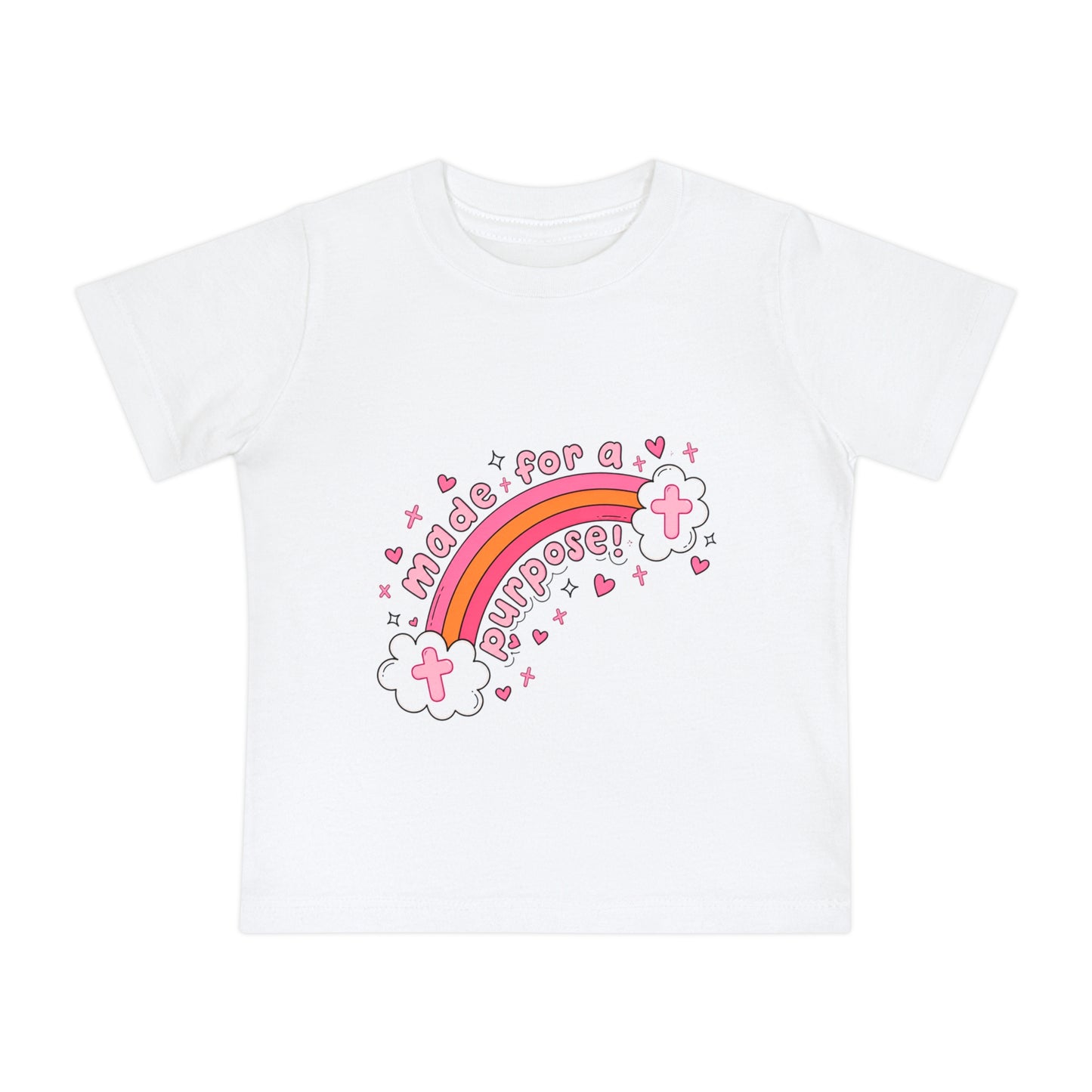 Baby T-Shirt — "Made for a Purpose" Pink Rainbow Christian Infant Tee