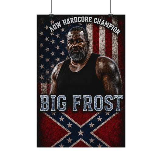 Satin Poster - 'Big Frost' Patriotic Wrestling Champion Wall Art