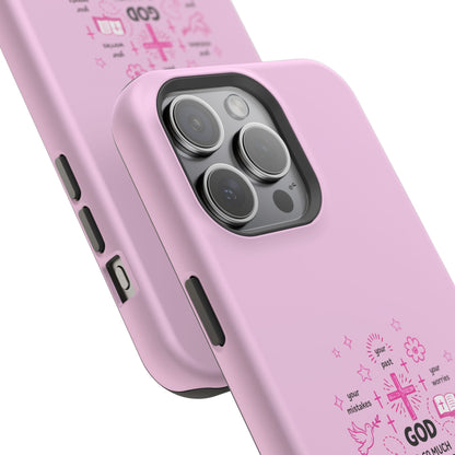 Pink Faith Phone Case — "God Is So Much Bigger Than..." Magnetic Impact-Resistant Case