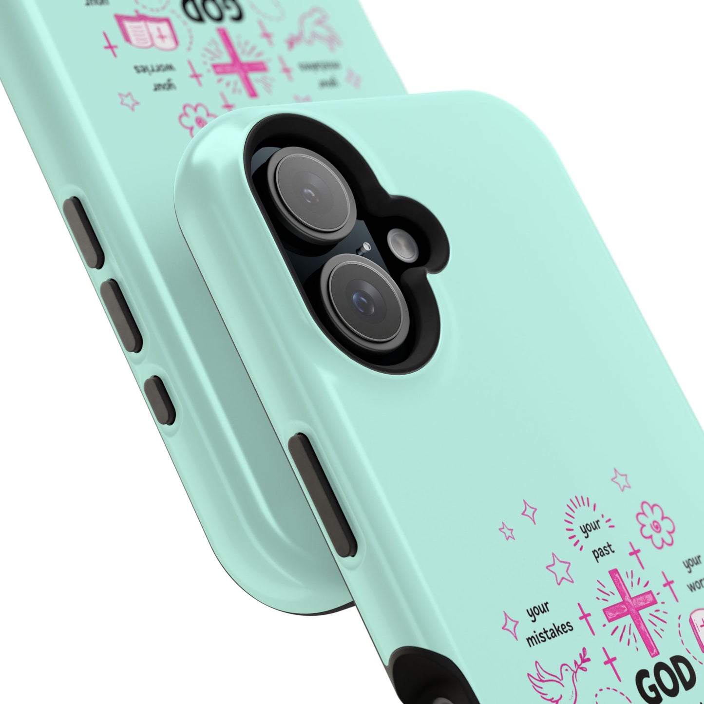 Mint Christian Phone Case — "God Is So Much Bigger Than..." Magnetic Impact-Resistant