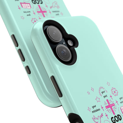 Mint Christian Phone Case — "God Is So Much Bigger Than..." Magnetic Impact-Resistant