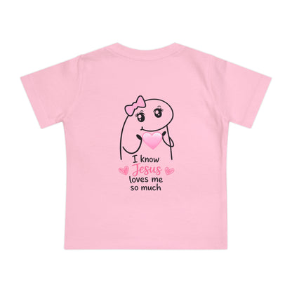Christian Baby T-Shirt - "Christ is my firm foundation" Heart Design (I Know Jesus Loves Me)