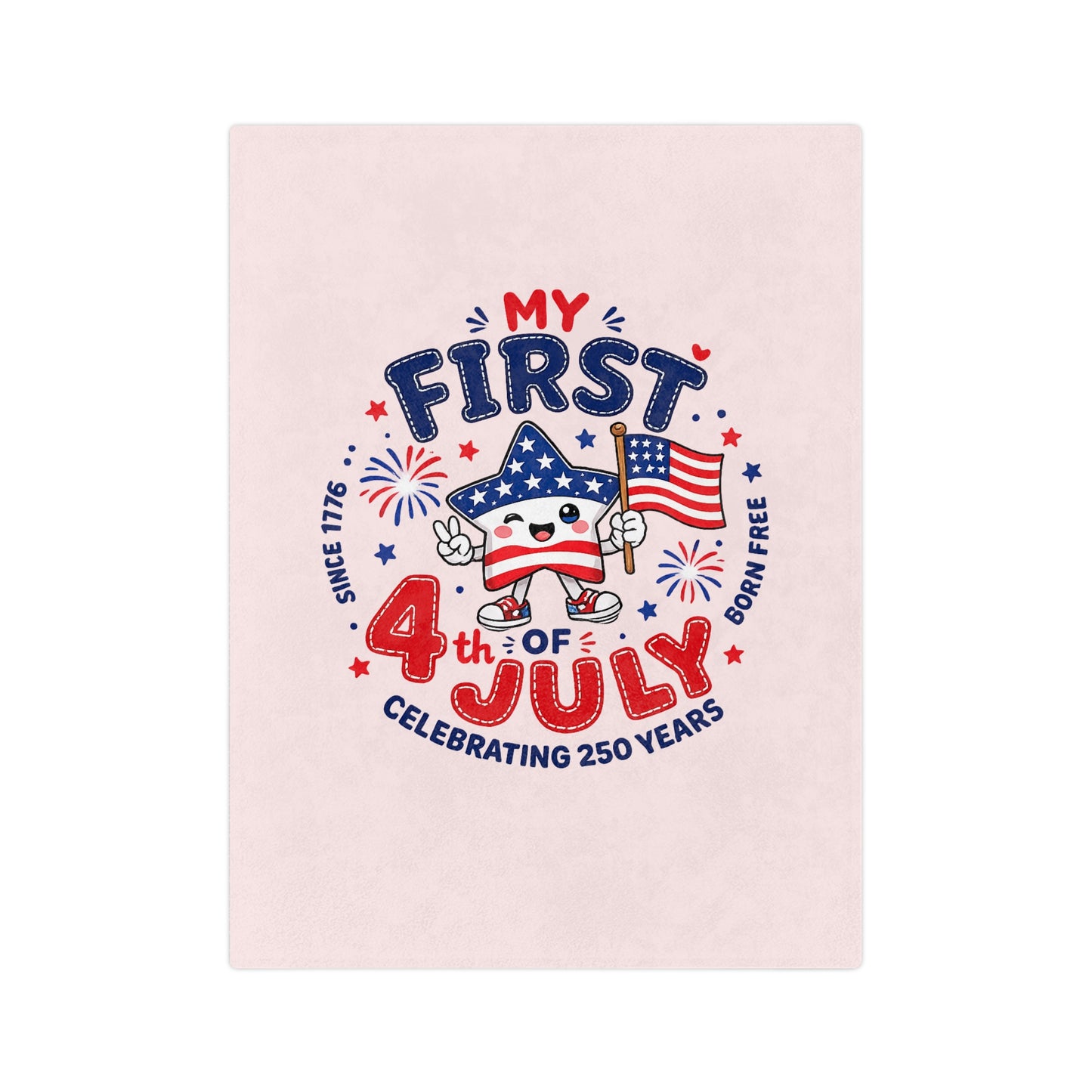 My First 4th of July Baby Blanket — Velveteen Microfiber Patriotic Infant Throw