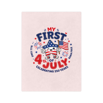 My First 4th of July Baby Blanket — Velveteen Microfiber Patriotic Infant Throw
