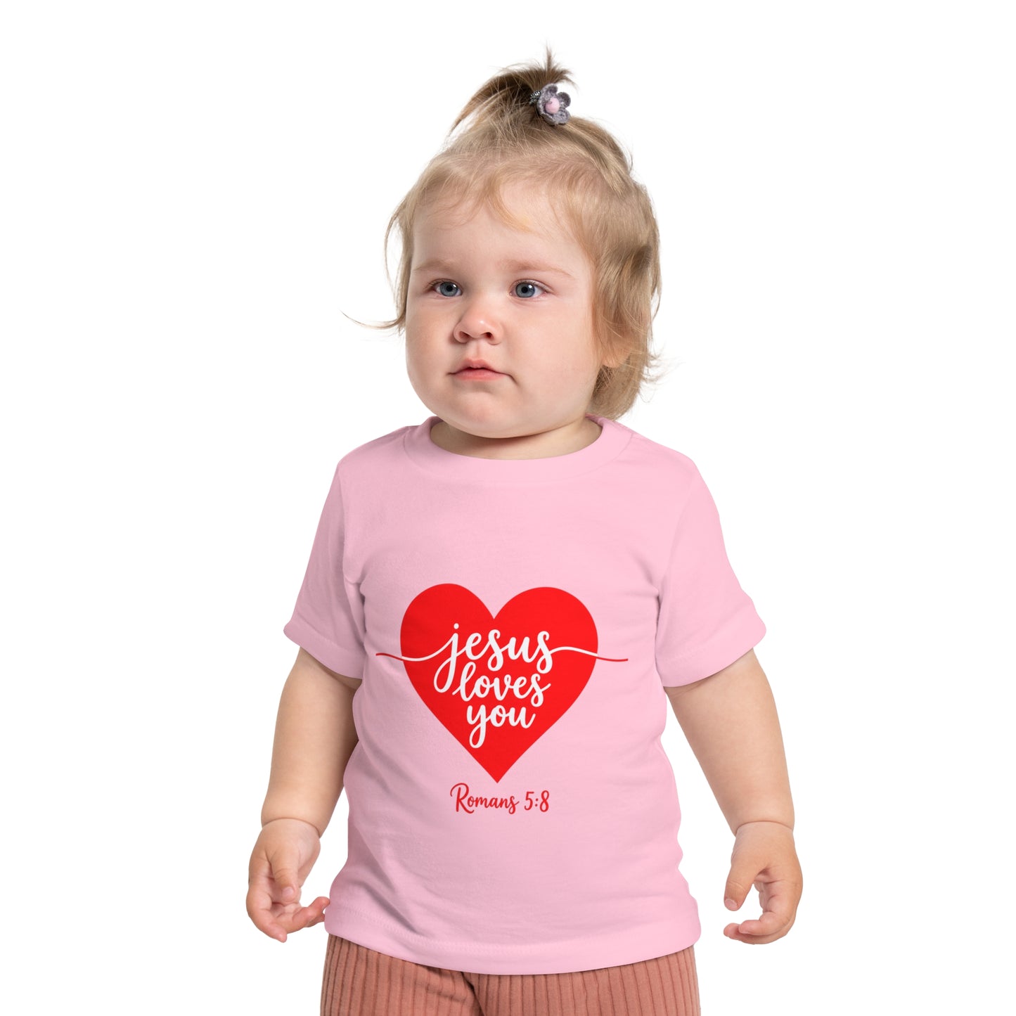 Baby T-Shirt "Jesus Loves You" Heart | Christian Infant Tee, Romans 5:8 Gift