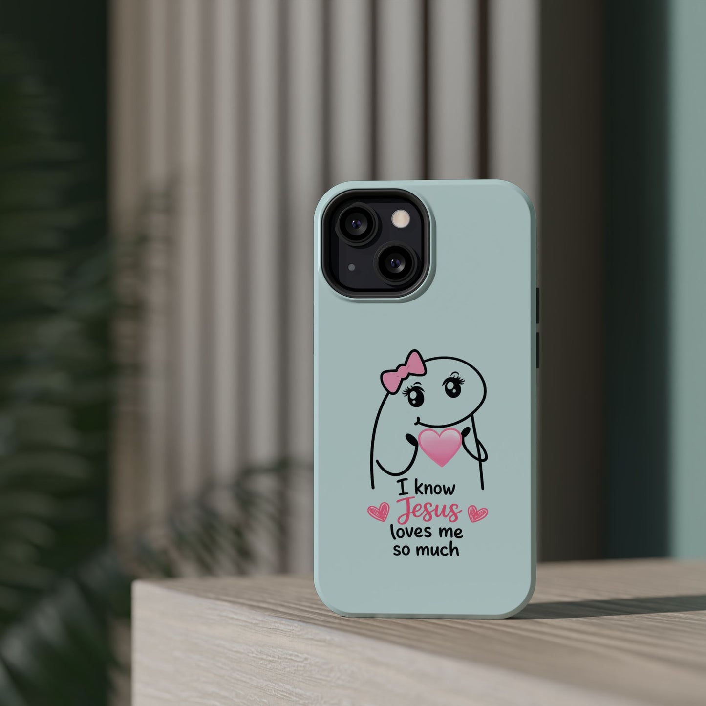 Christian Cute Heart Phone Case — "I Know Jesus Loves Me So Much" Magnetic Impact-Resistant Case