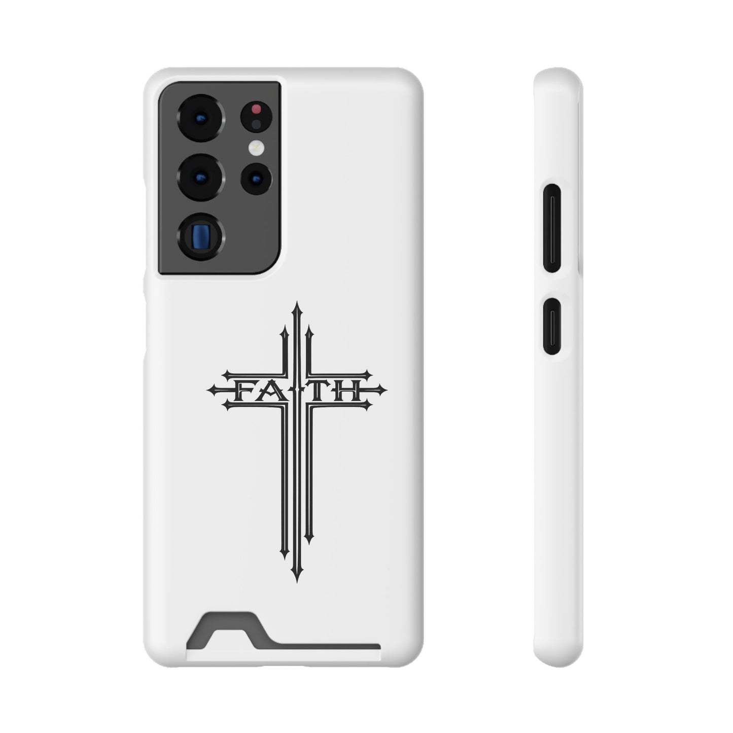 Faith Cross Phone Case with Card Holder — Slim Protective Wallet Case