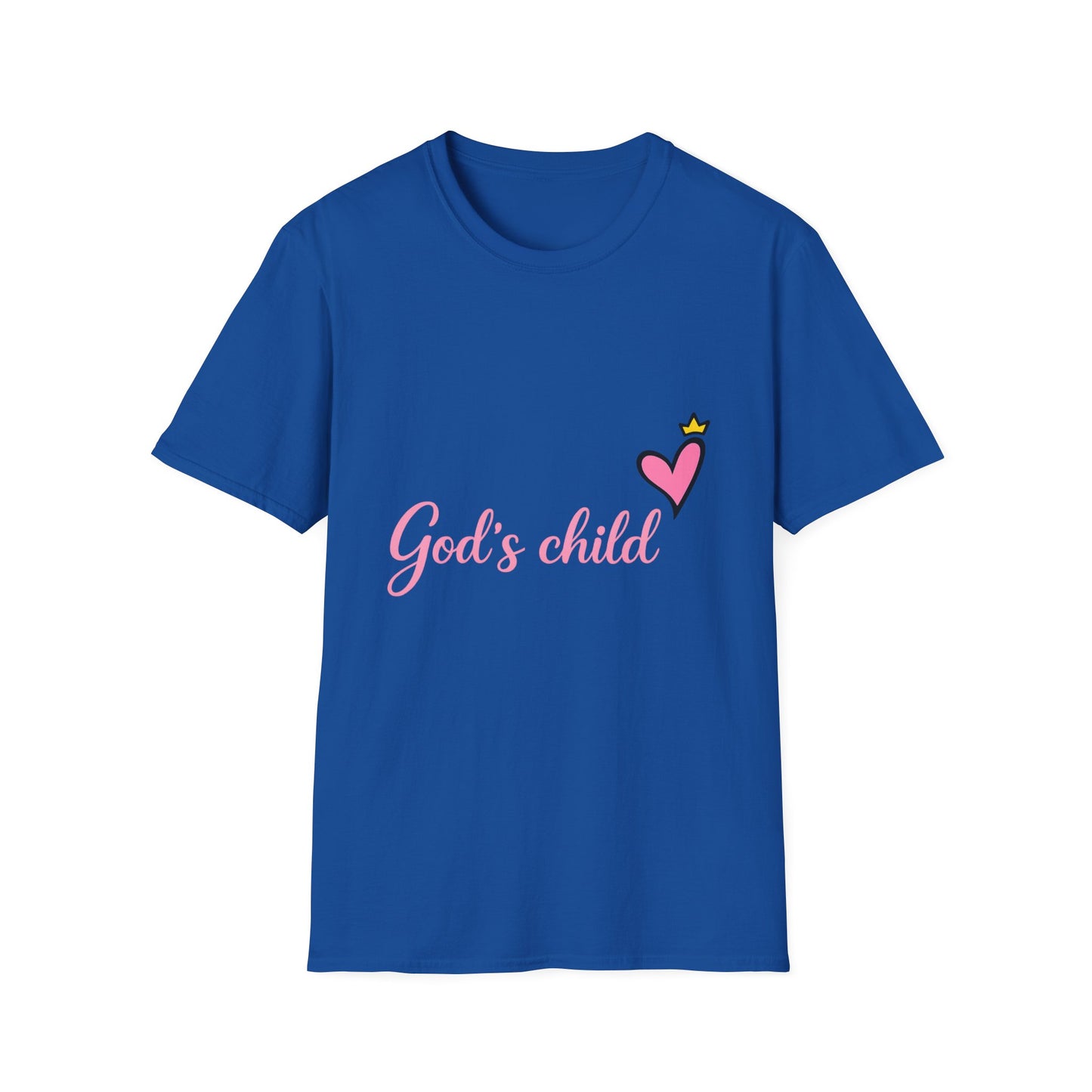 God's Child T-Shirt — Pink Heart Christian Faith Tee