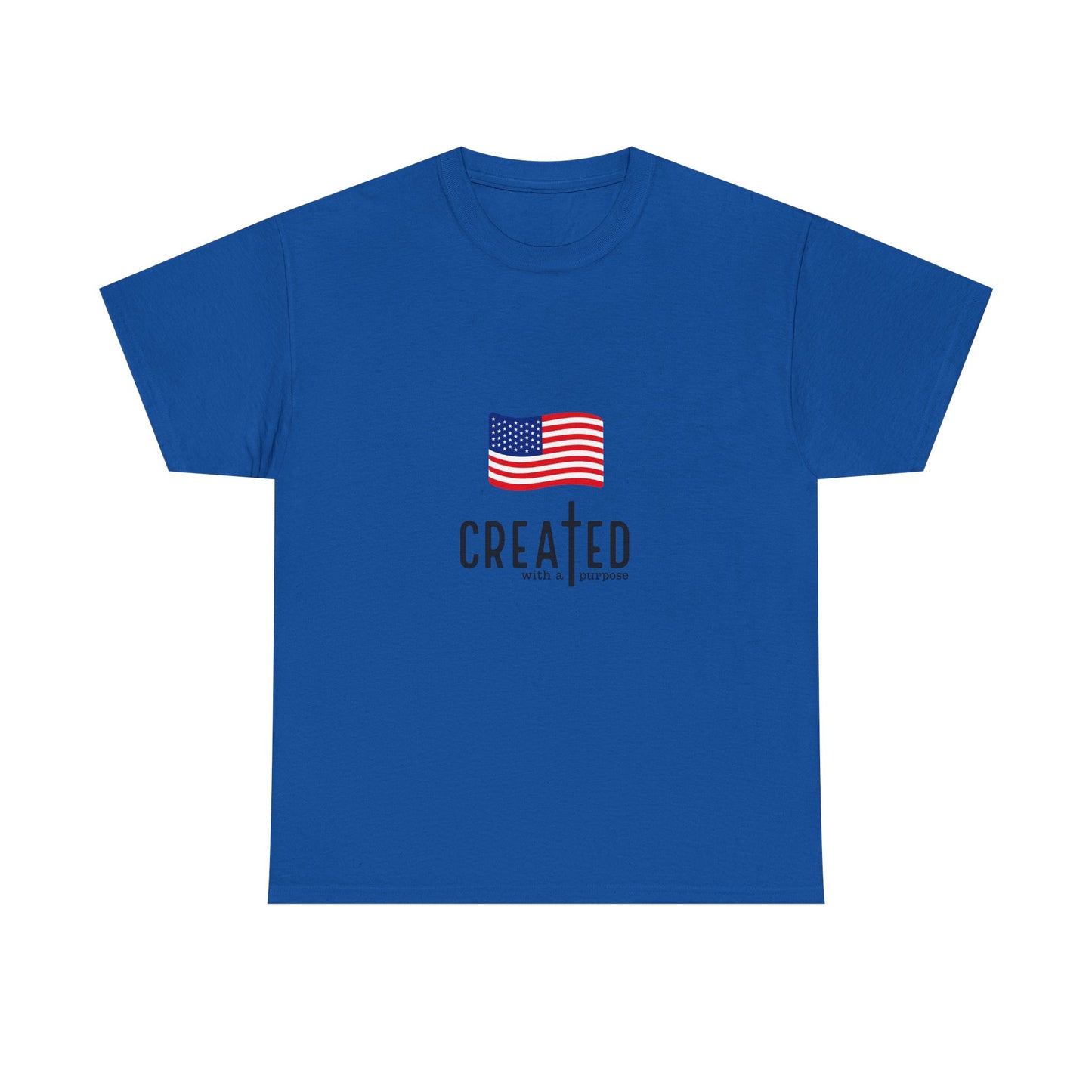 Created American Flag T‑Shirt — 'Created' Patriotic Graphic Tee