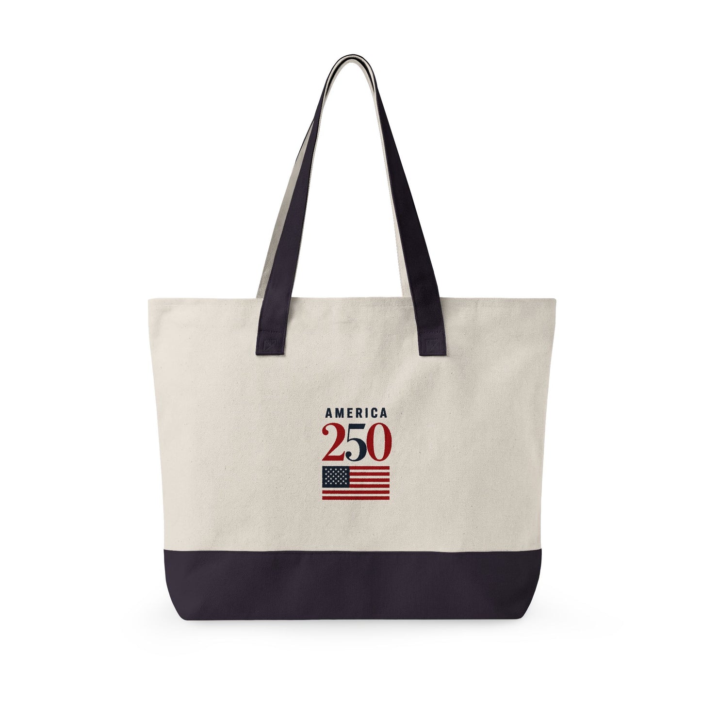 American Flag Canvas Tote Bag — "Stand For The Flag" Patriotic Zippered Tote