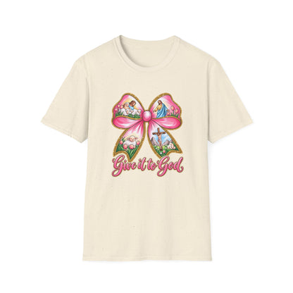 Give It to God Bow T-Shirt — Christian Faith Inspirational Tee