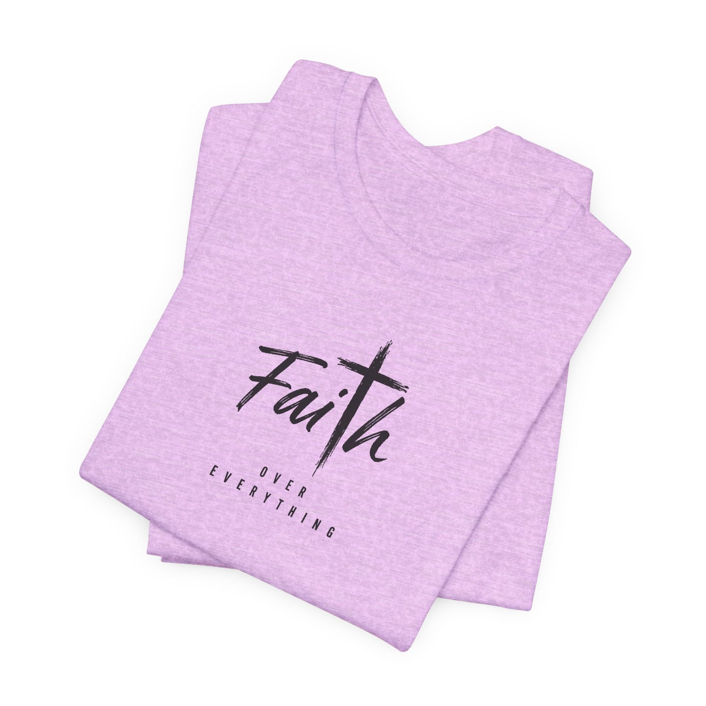 Faith Cross T-Shirt — 'Our Father' Lord's Prayer Back Print Christian Tee