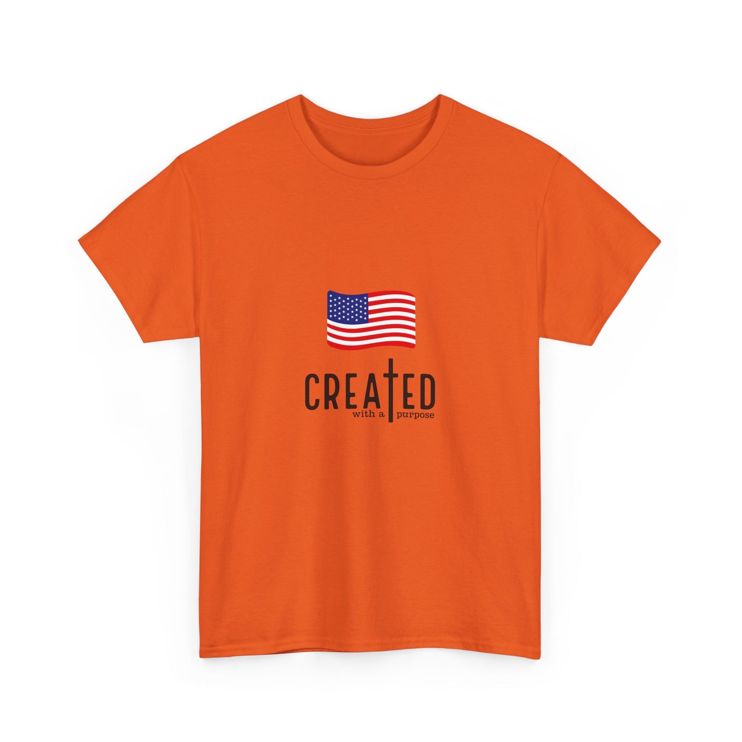 Created American Flag T‑Shirt — 'Created' Patriotic Graphic Tee