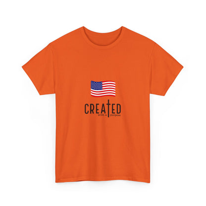 Created American Flag T‑Shirt — 'Created' Patriotic Graphic Tee